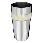 Silver Cocktail Shaker with Mother of Pearl Inlay Mixology