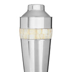 Silver Cocktail Shaker with Mother of Pearl Inlay Mixology