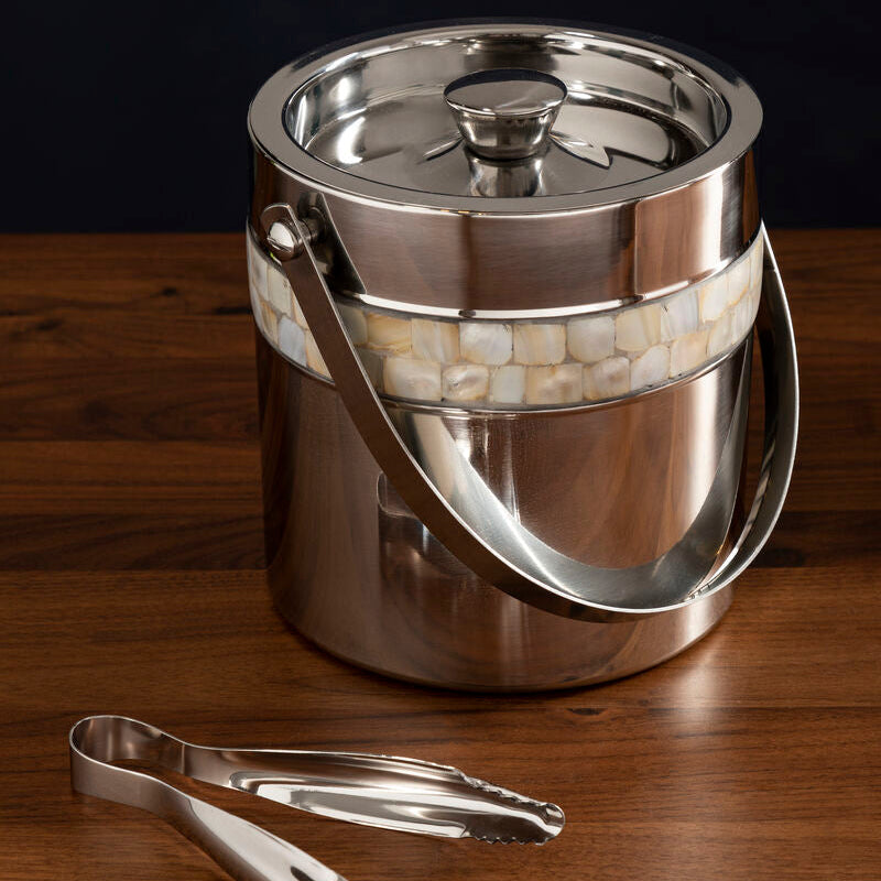 Mother of Pearl Inlay Design Ice Bucket  Mixology