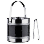 Black Ice Bucket with Tongs  Mixology
