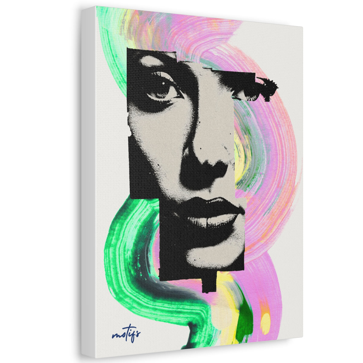Halftone Pop Art Portrait Canvas Bold Graphic Wall Art