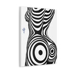 Op Art Nude Silhouette Canvas – Black & White Optical Illusion Wall Art
