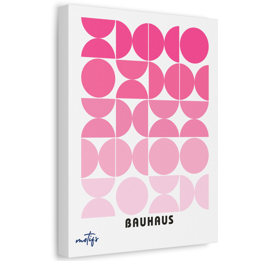 Bauhaus geometric pink canvas print 12x16 inch