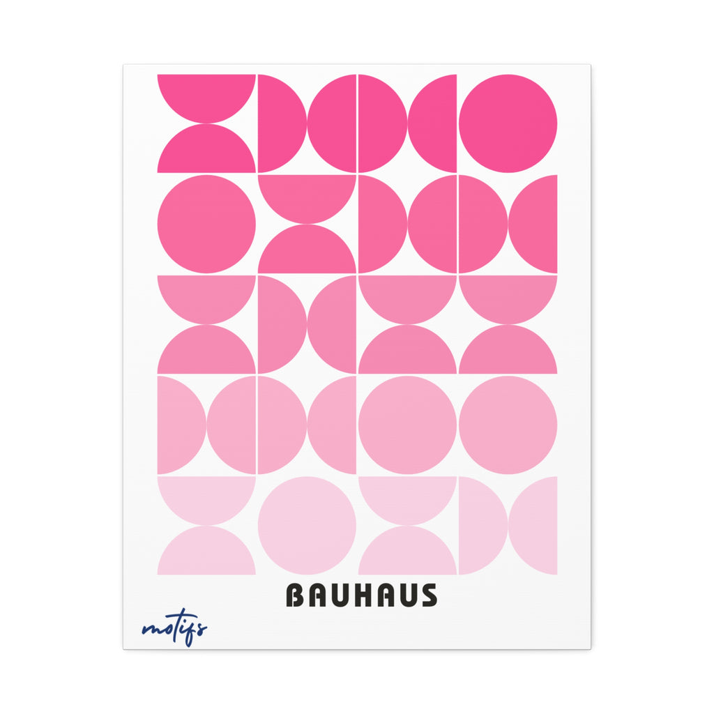Bauhaus geometric pink canvas print 24x30 inch