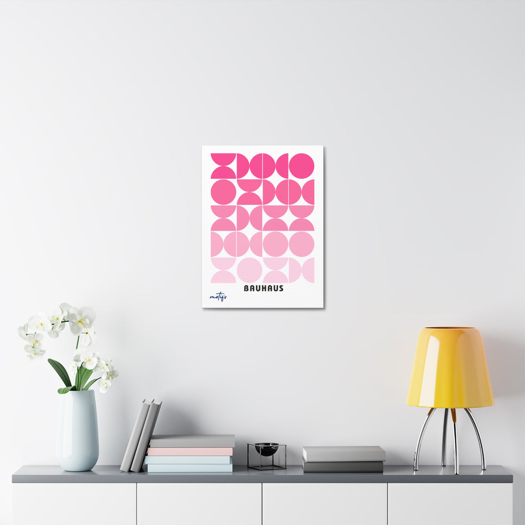 Bauhaus Geometric Canvas Print Pink Mid Century Wall Art