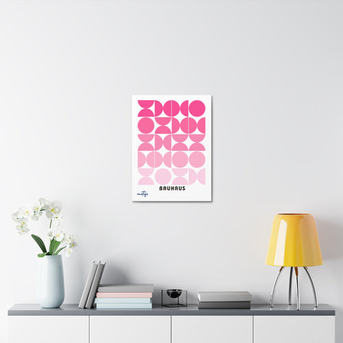 Bauhaus Geometric Canvas Print Pink Mid Century Wall Art