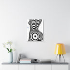 Op Art Nude Silhouette Canvas – Black & White Optical Illusion Wall Art