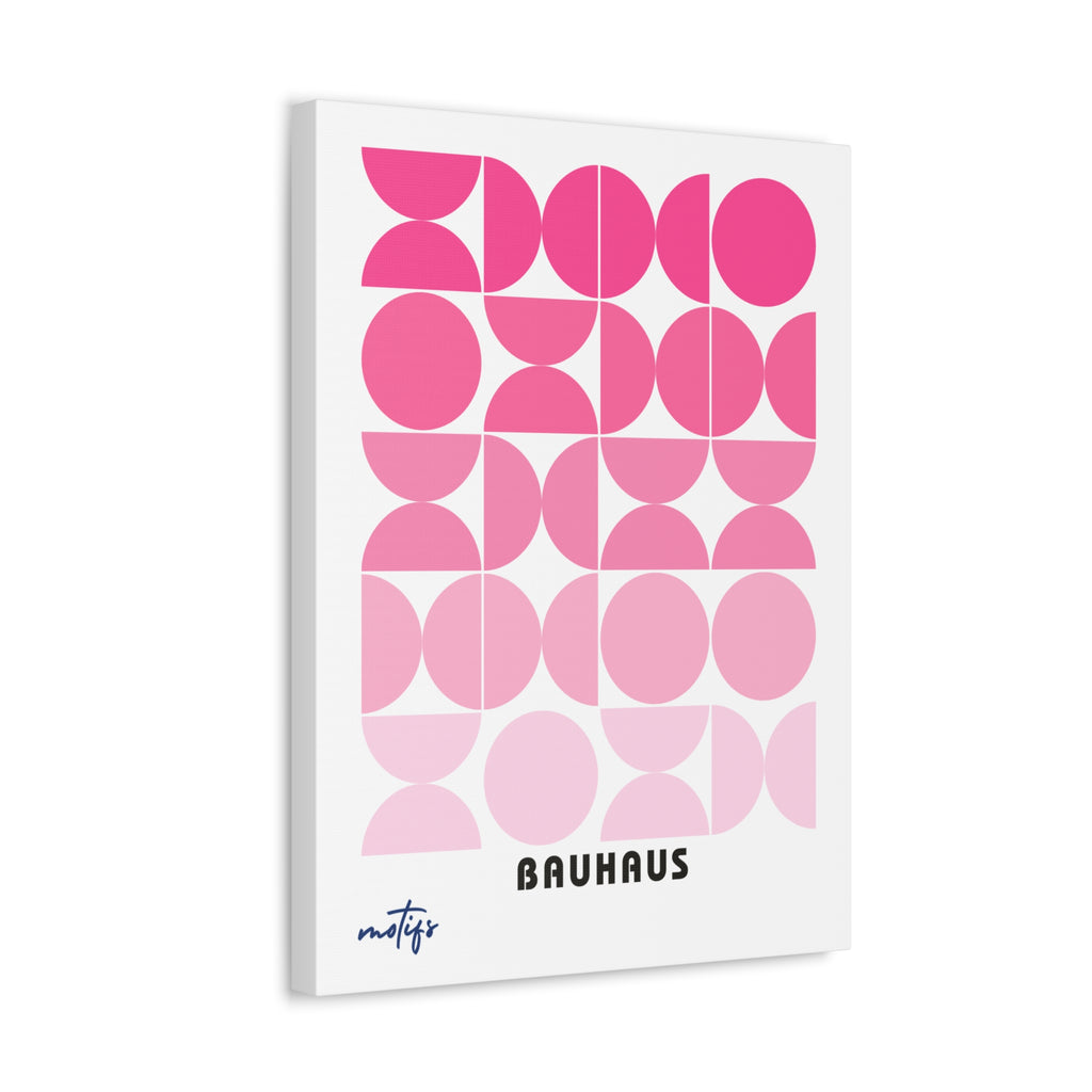 Bauhaus Geometric Canvas Print Pink Mid Century Wall Art