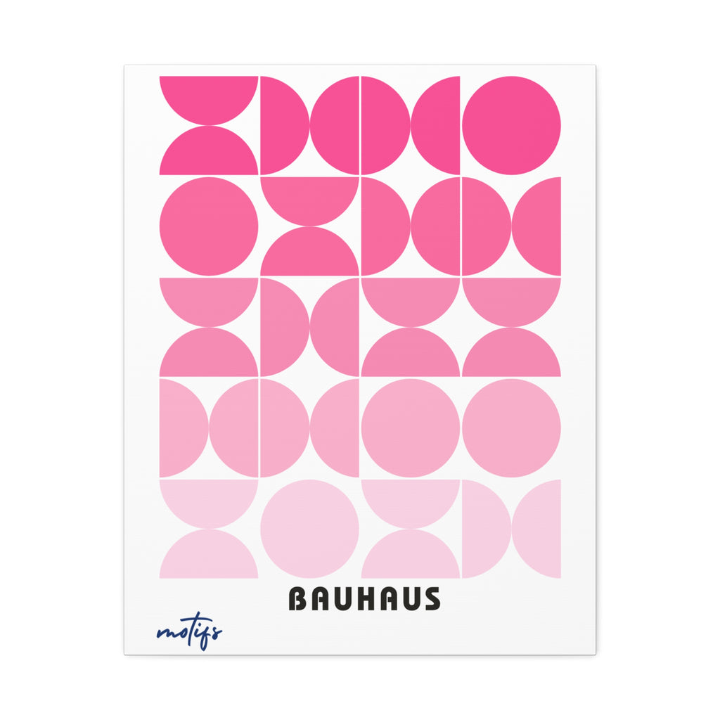 Bauhaus Geometric Canvas Print Pink Mid Century Wall Art
