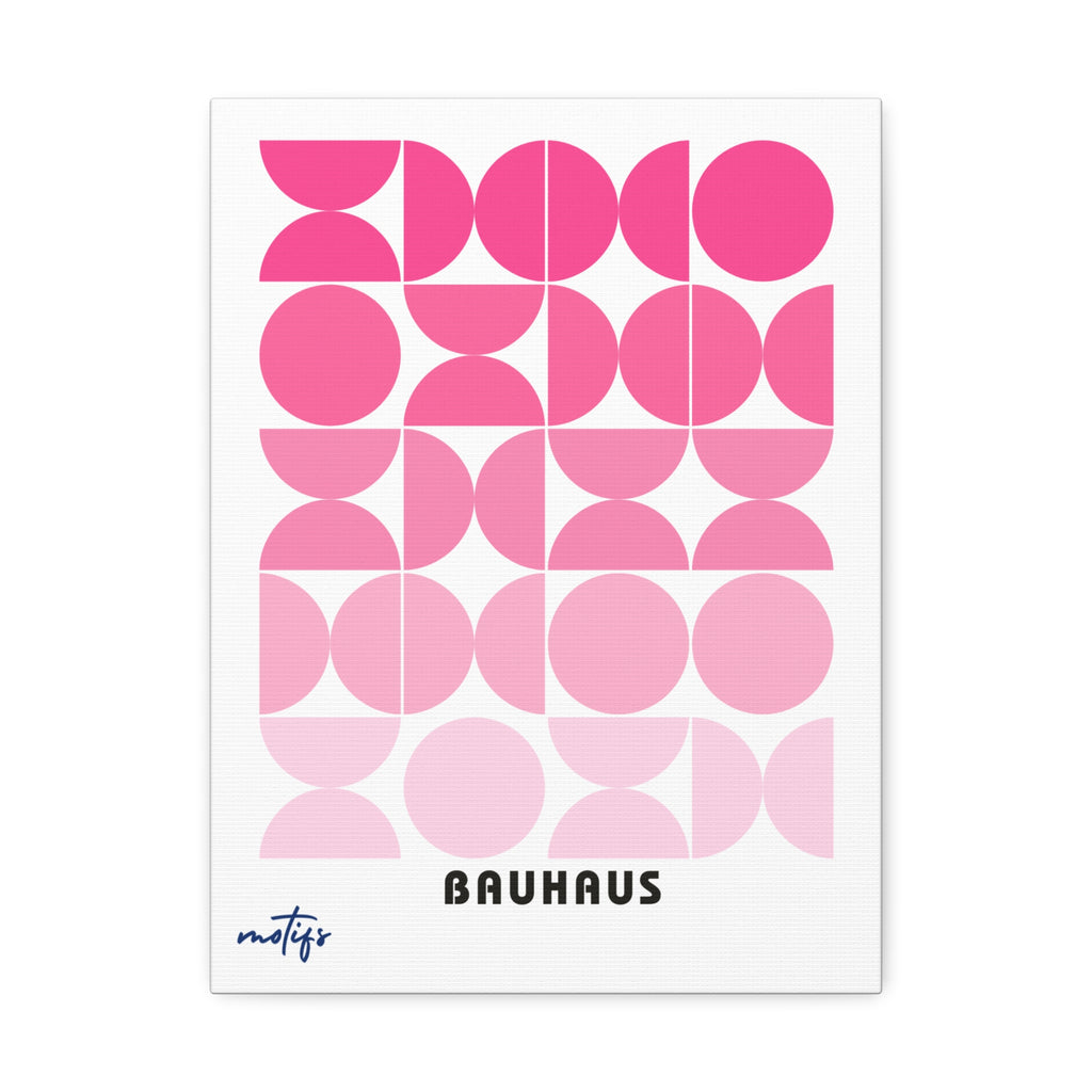 Bauhaus geometric pink canvas print 12x16 inch