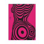 Pink and black wall art. Op art 