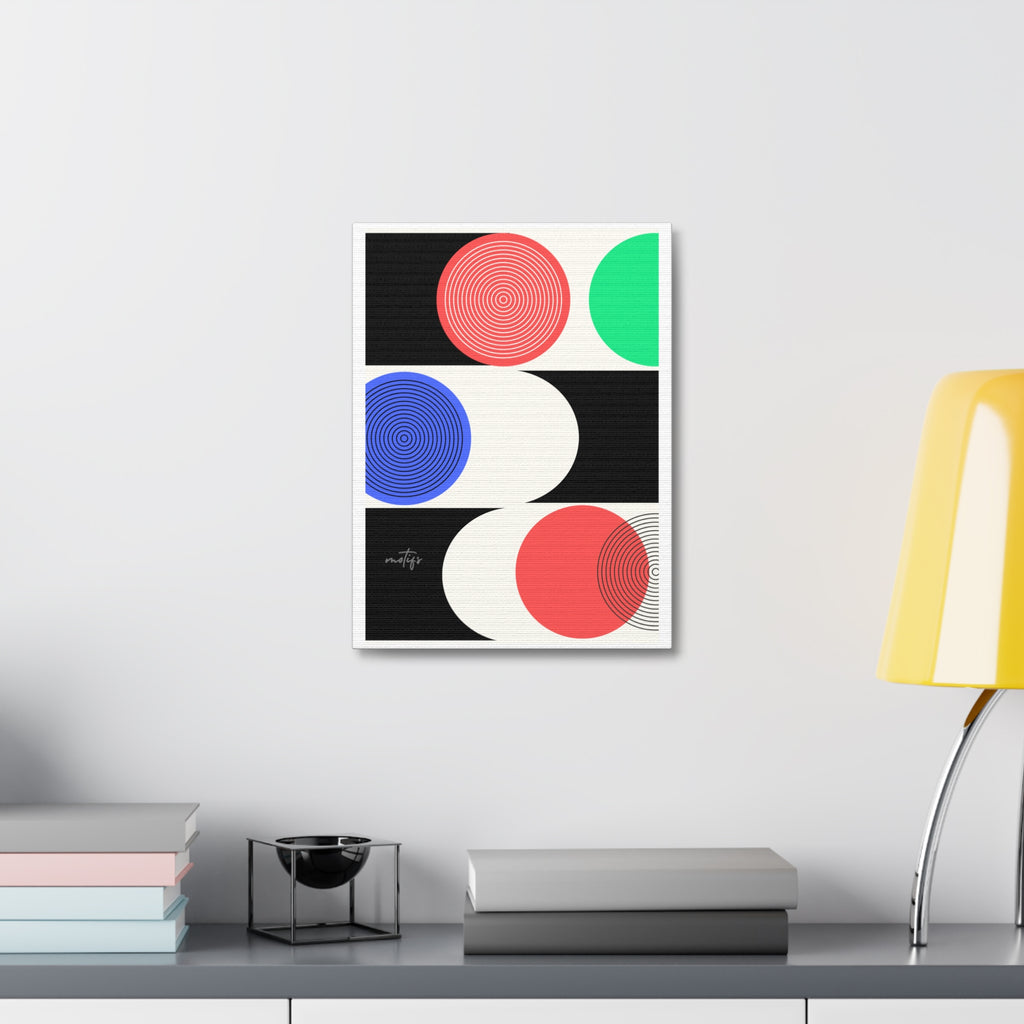 Mid-Century Geometric Canvas Art - Colorful Modern Wall Decor