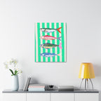 Striped Fish Canvas Wall Art Colorful Coastal Nautical Print