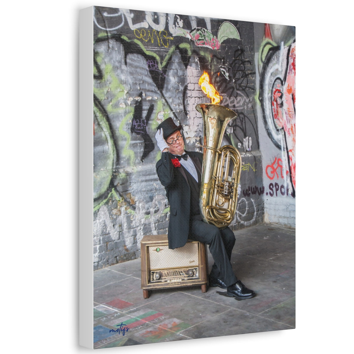 Urban Performance Art Canvas Wall Decor Avant-Garde Photography Print