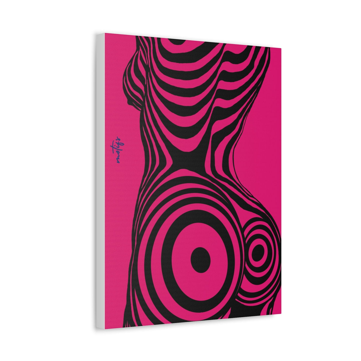 Pink and black wall art print