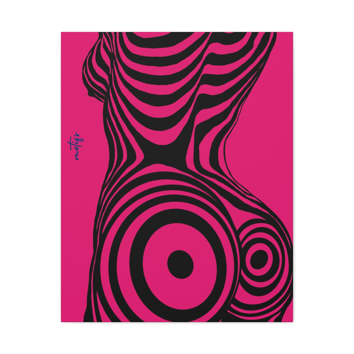 Pink and black wall art print 
