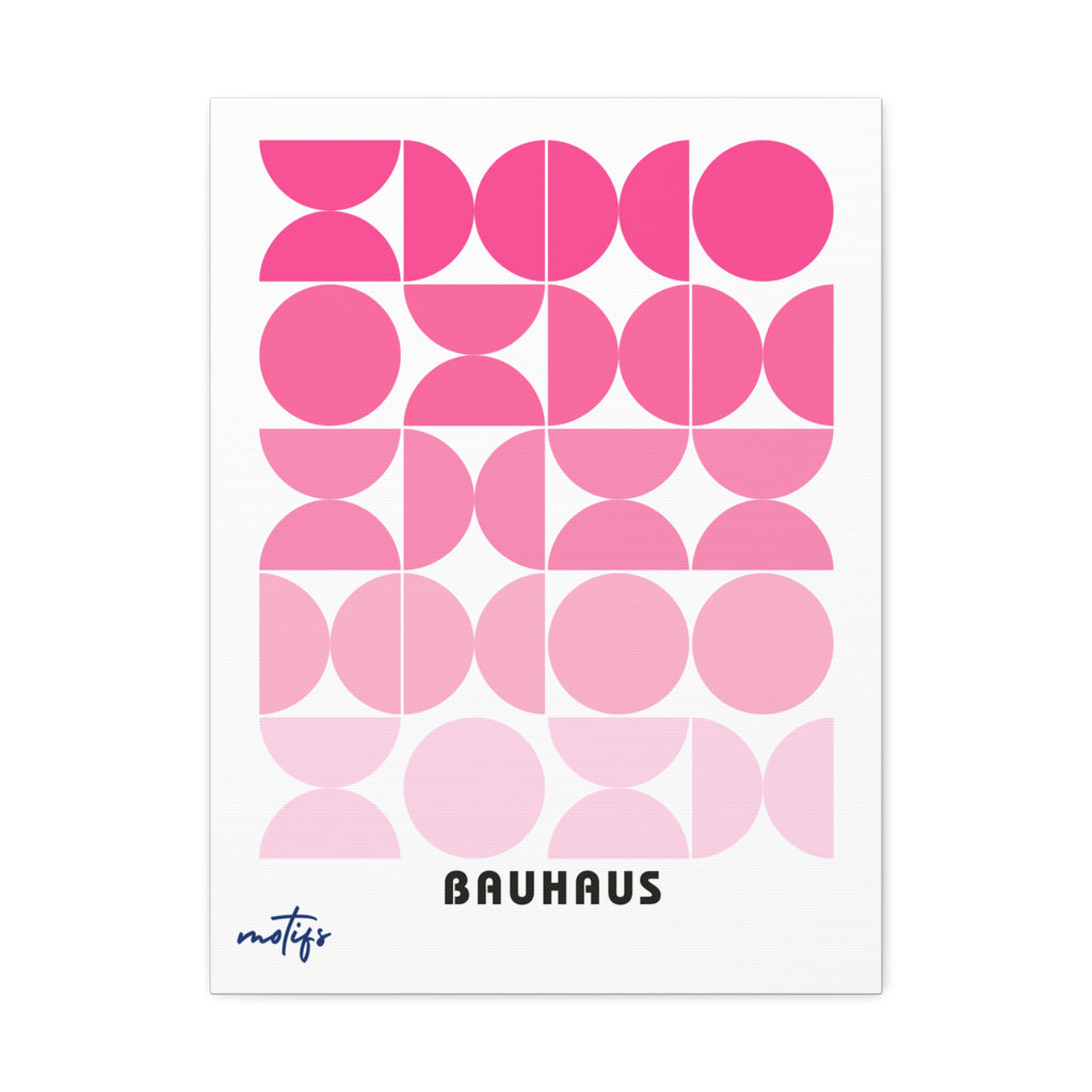 Bauhaus geometric pink canvas print, 18x24 inch