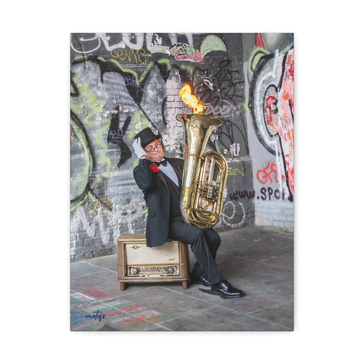 Urban Performance Art Canvas Wall Decor Avant-Garde Photography Print