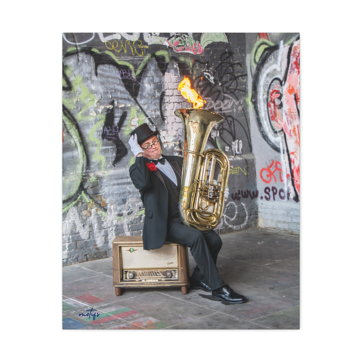 Urban Performance Art Canvas Wall Decor Avant-Garde Photography Print