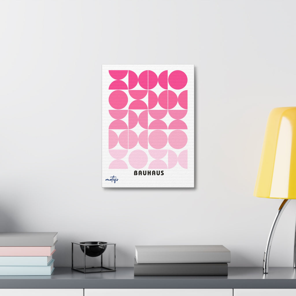 Bauhaus geometric pink canvas print, 18x24 inch