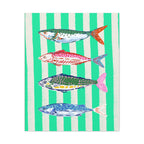 Striped Fish Canvas Wall Art Colorful Coastal Nautical Print