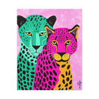 Colorful Cheetah Duo Stretched Canvas Wall Art