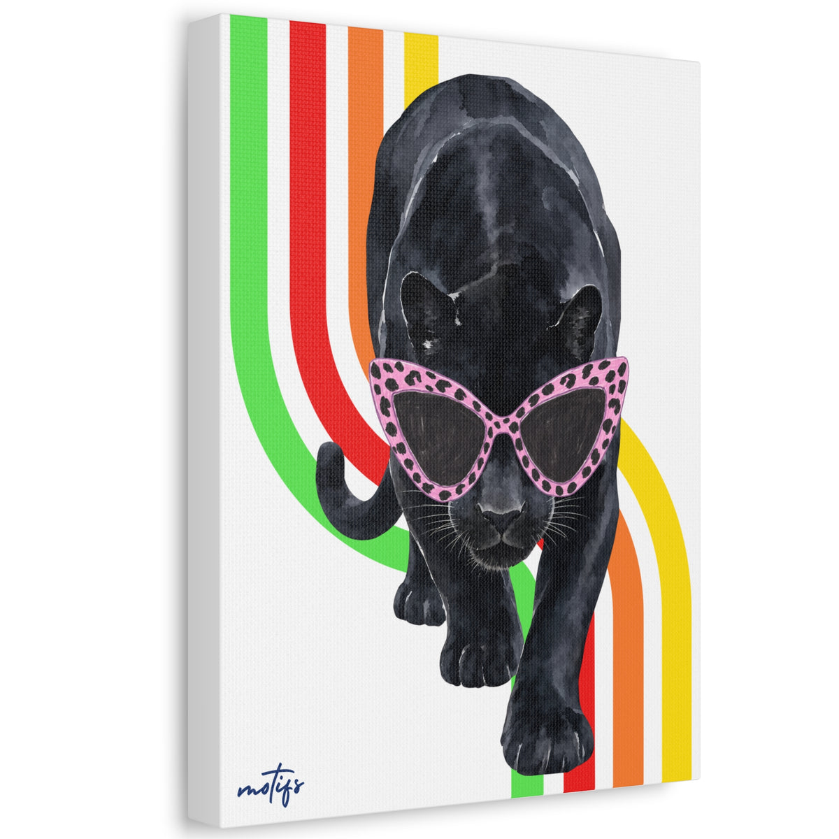 Panther Canvas Wall Art Retro
