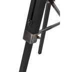 Black Wood Tripod Floor Lamp with White Linen Shade (Malvern Collection)