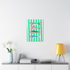 Striped Fish Canvas Wall Art Colorful Coastal Nautical Print