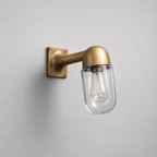 Langham Raw Antique Brass Wall Light Outdoor & Bathroom Sconce