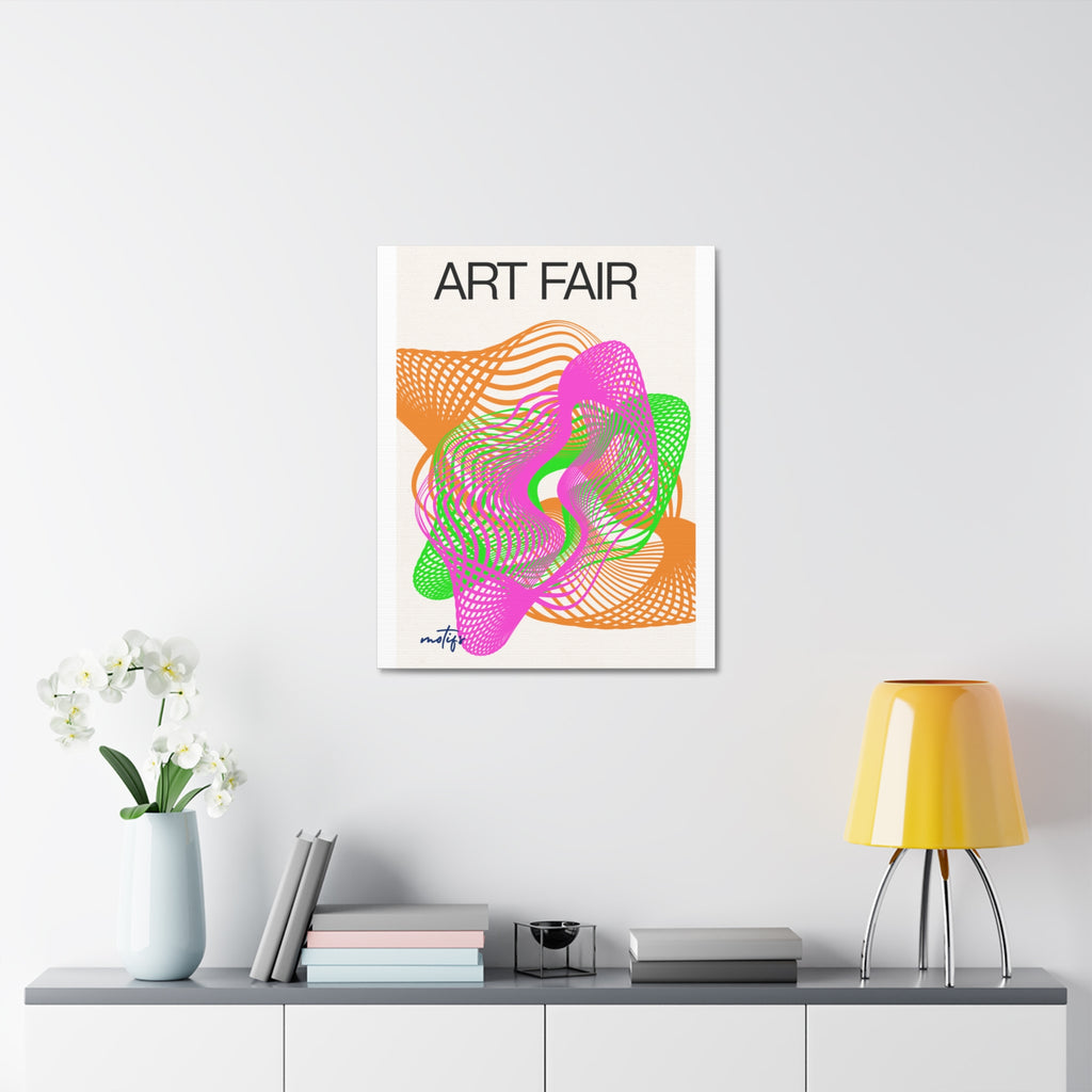 Art Fair Stretched Canvas Vibrant  Abstract Poster Wall Art