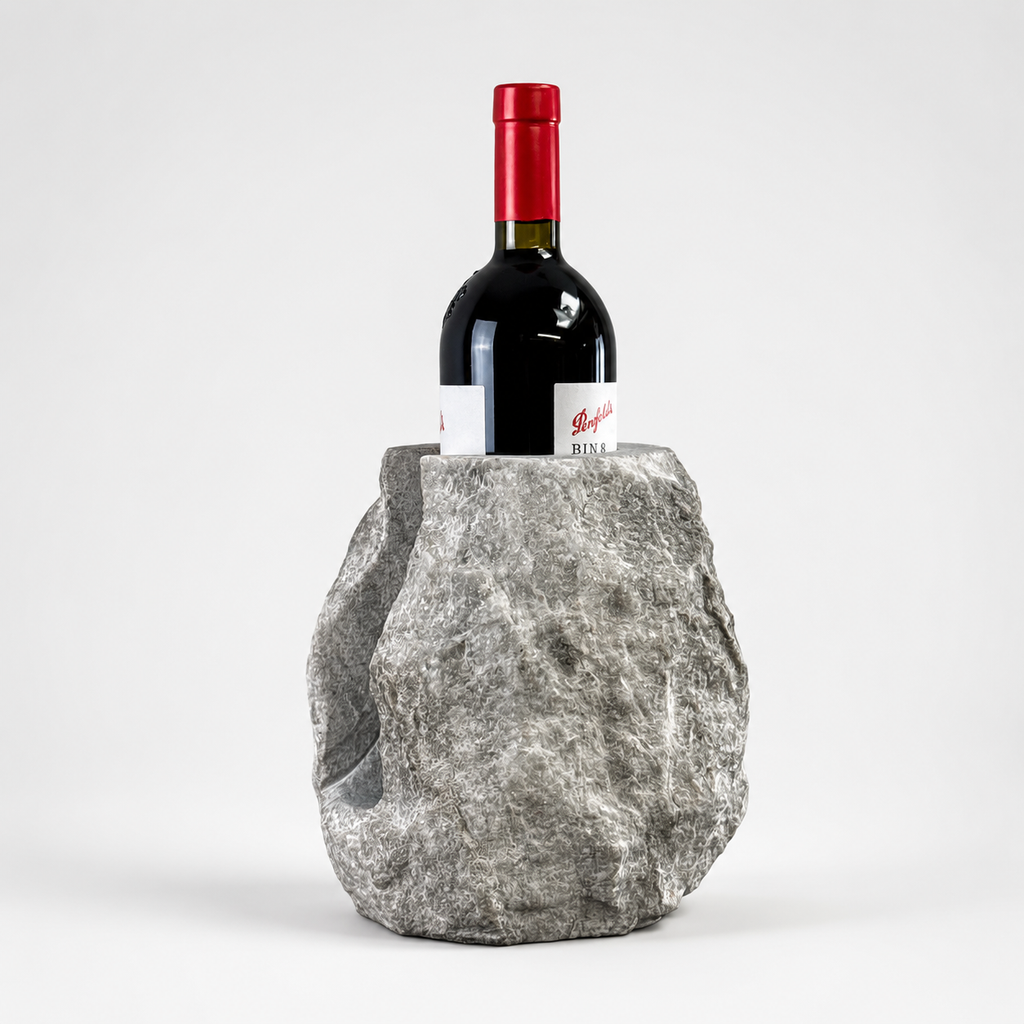 Solid Marble Wine Bottle Holder Handcrafted Stone Wine Cooler