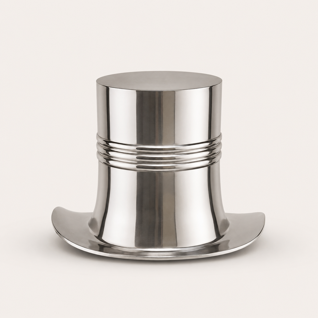 XL Top Hat Champagne Ice Bucket  Solid Cast Nickel Plated Wine Cooler