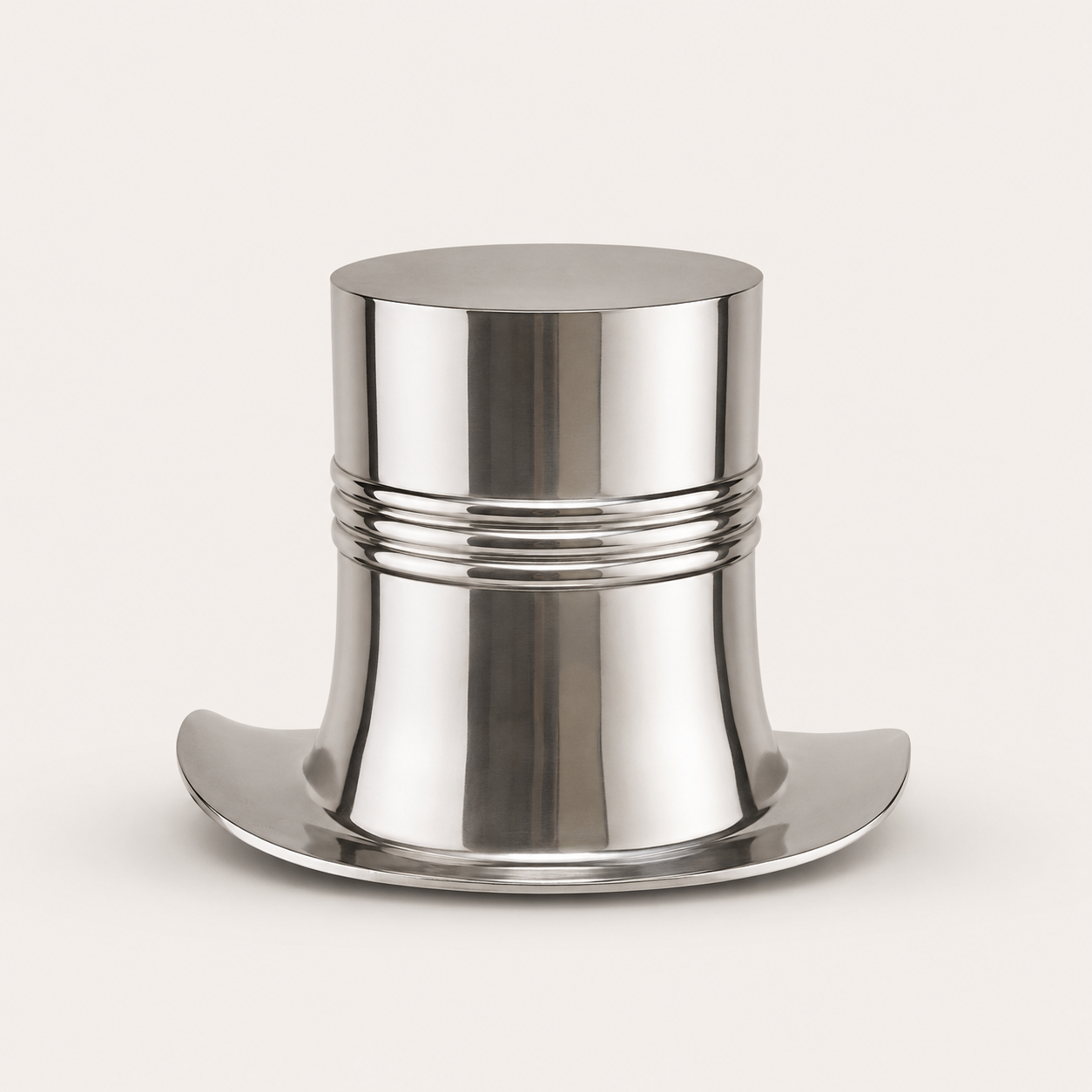 XL Top Hat Champagne Ice Bucket  Solid Cast Nickel Plated Wine Cooler