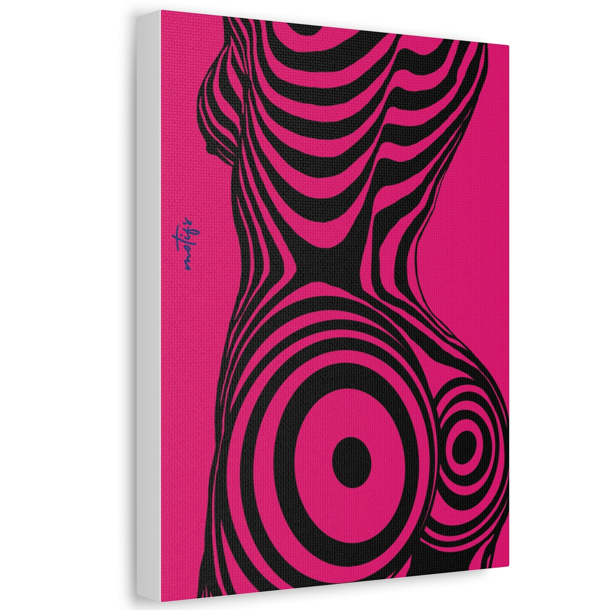 Pink and black wall art print 