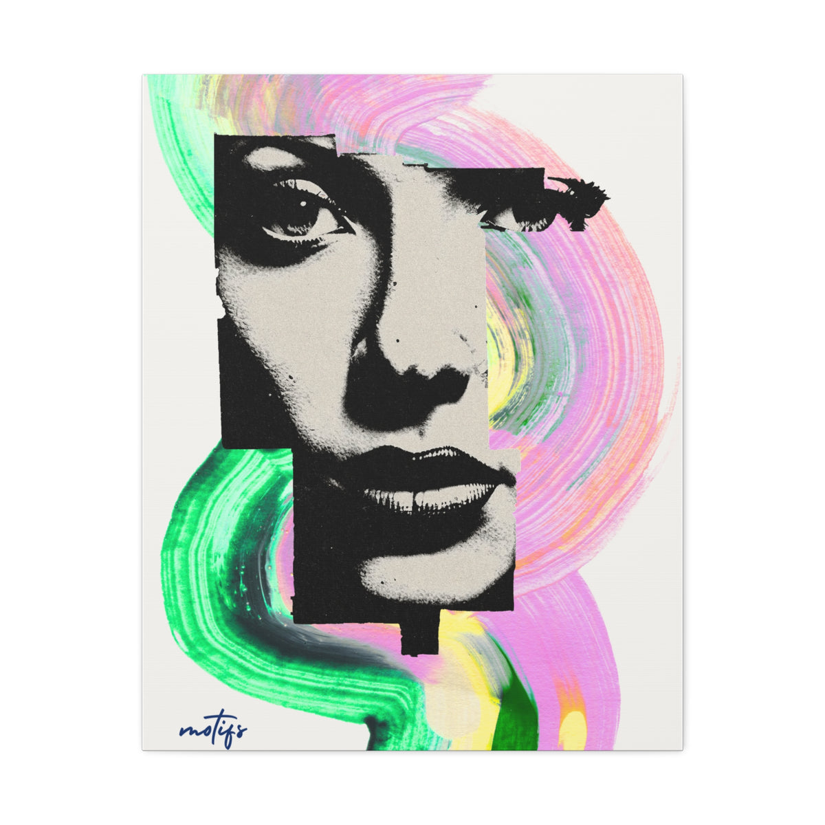 Halftone Pop Art Portrait Canvas Bold Graphic Wall Art