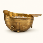 Solid Brass Polo Helmet Champagne Ice Bucket  Antique Brass Wine Cooler