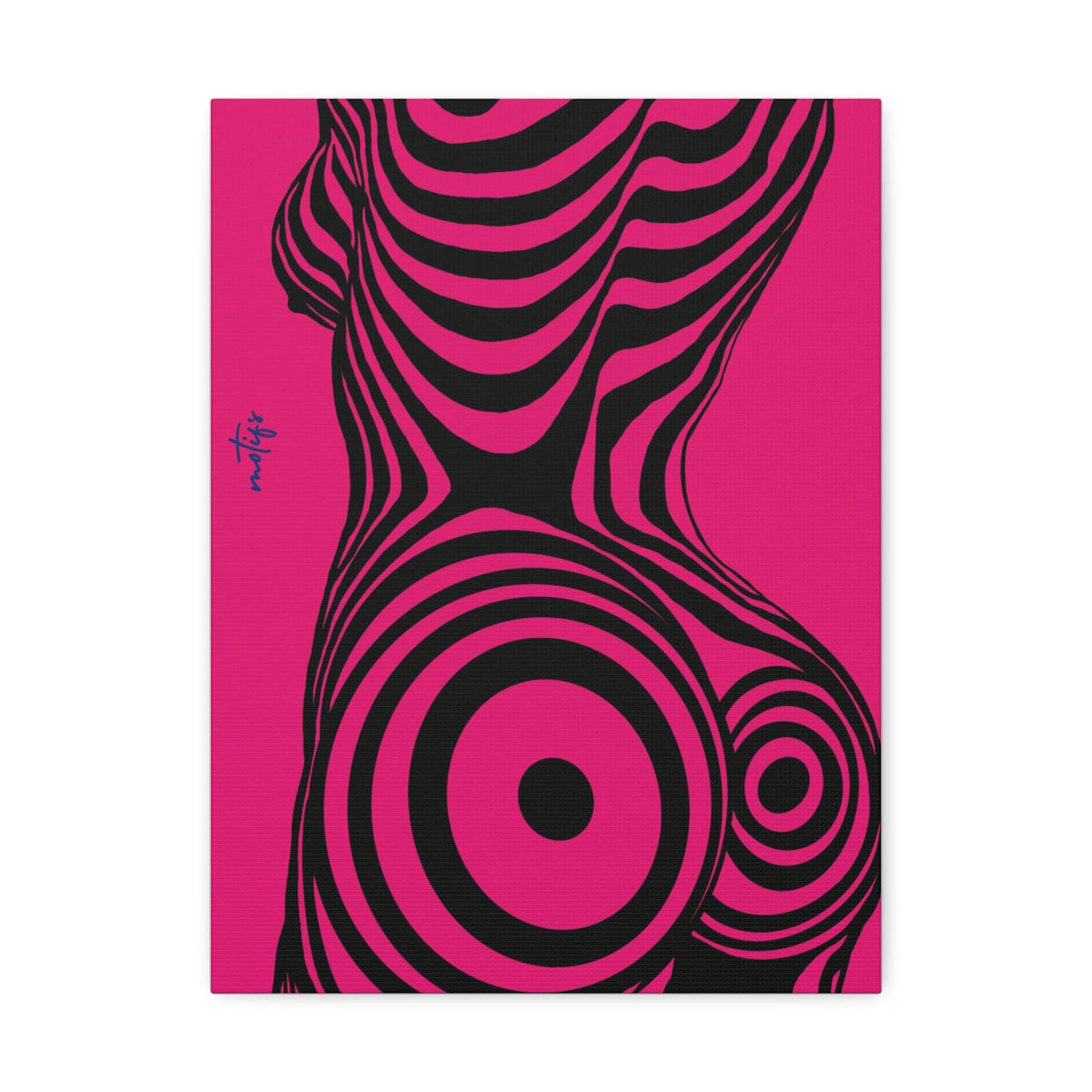 Pink and black wall art print 