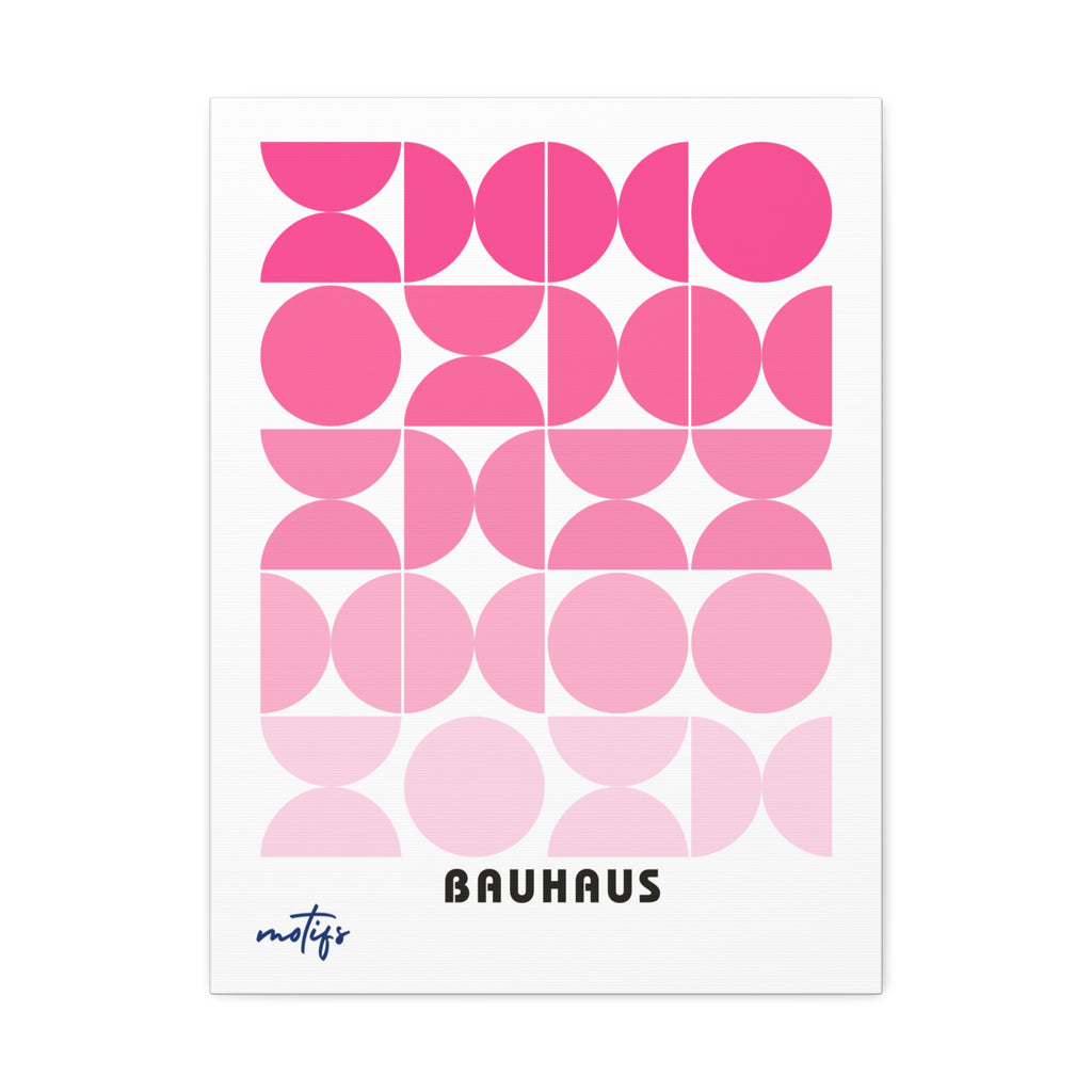 Bauhaus Geometric Canvas Print Pink Mid Century Wall Art