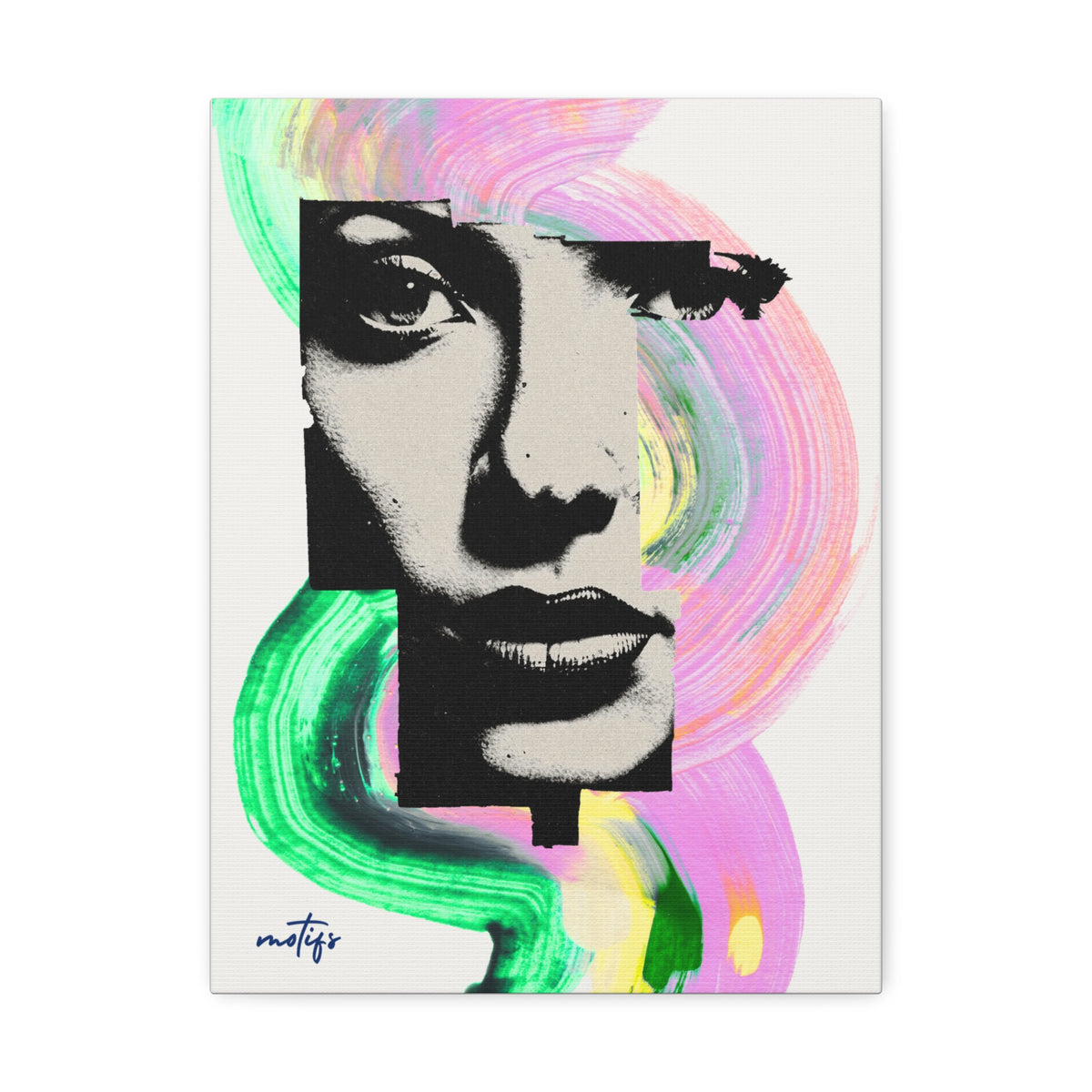 Halftone Pop Art Portrait Canvas Bold Graphic Wall Art