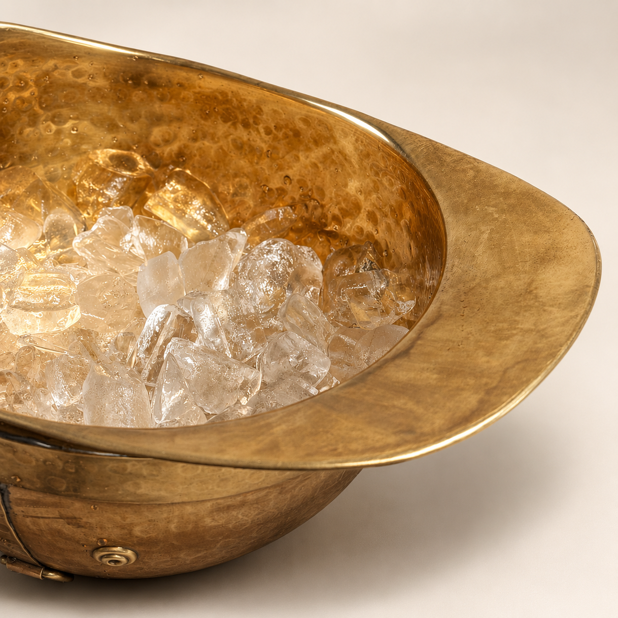 Solid Brass Polo Helmet Champagne Ice Bucket  Antique Brass Wine Cooler
