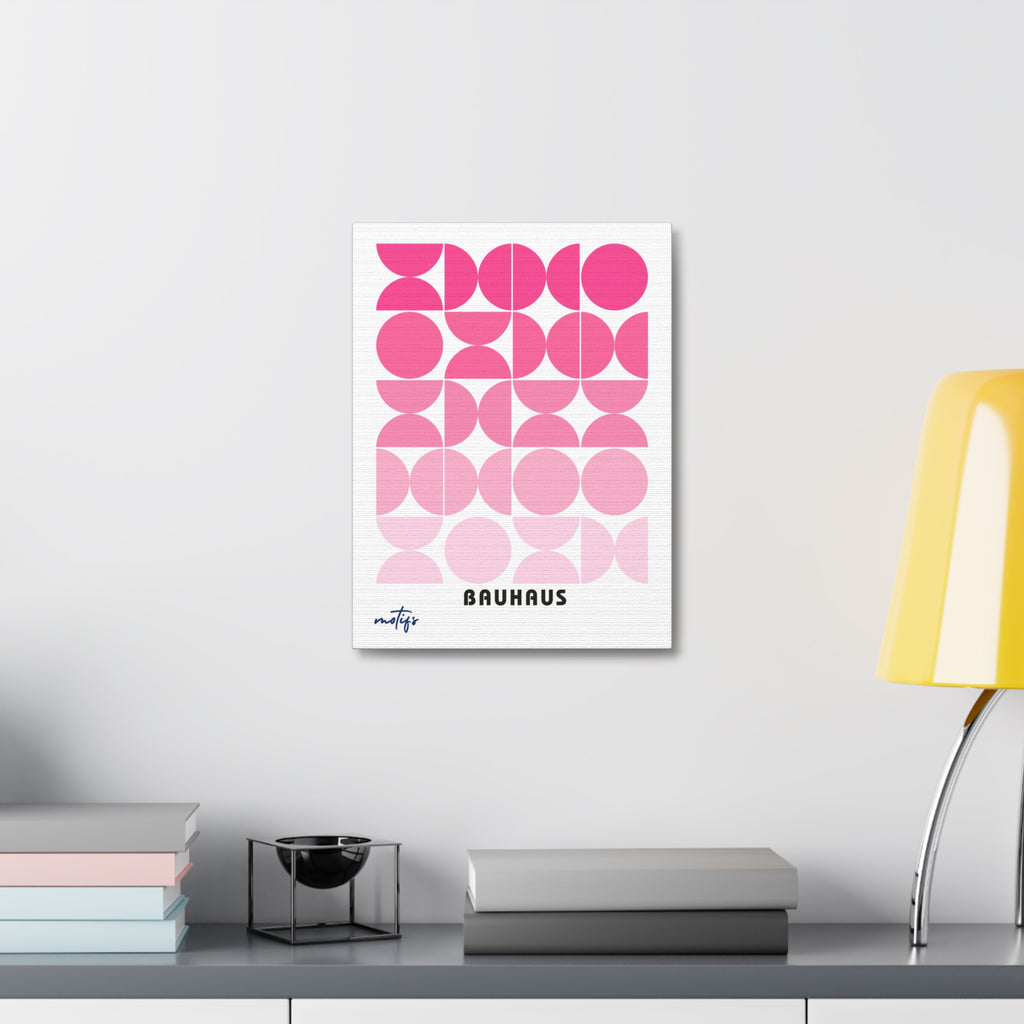 Bauhaus Geometric Canvas Print Pink Mid Century Wall Art