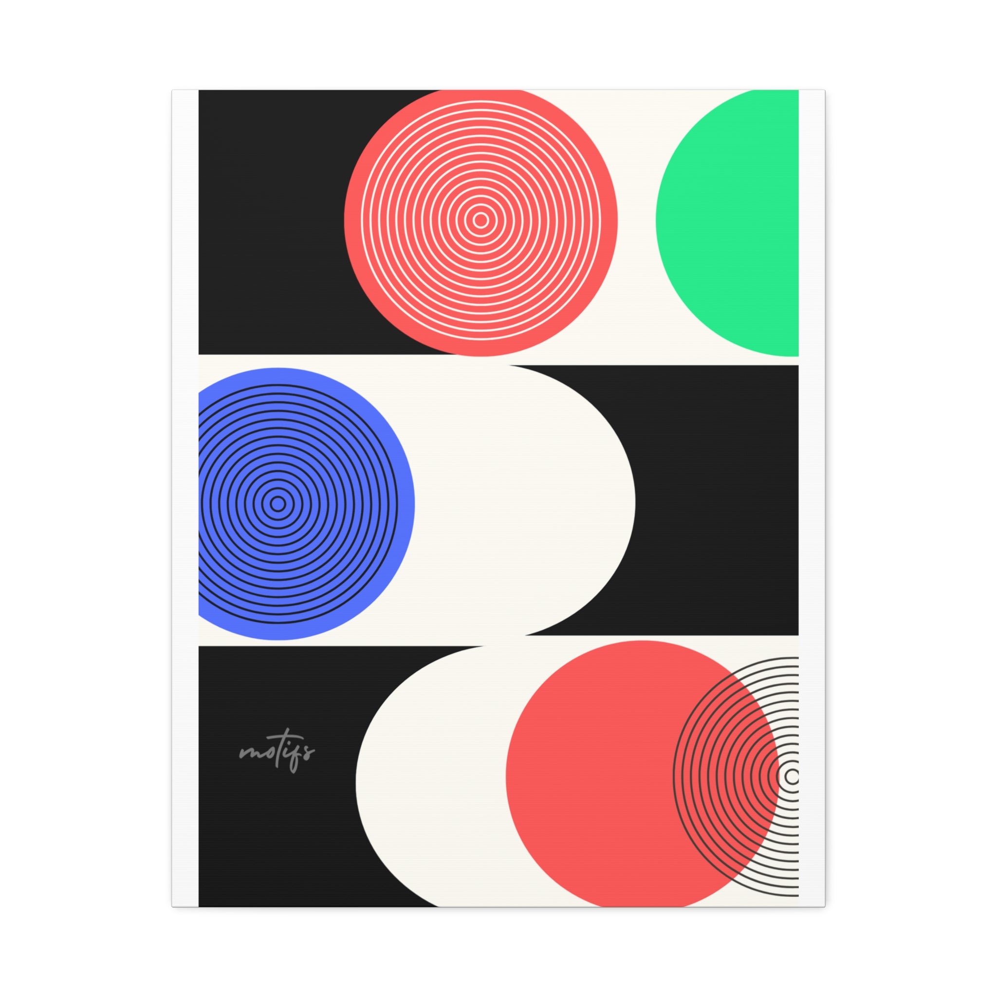 Mid-Century Geometric Canvas Art - Colorful Modern Wall Decor