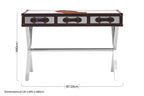 Kensington Brown & White Hair-on-Leather Console Table with Drawers