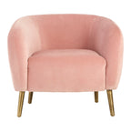 Pink Velvet Round Armchair