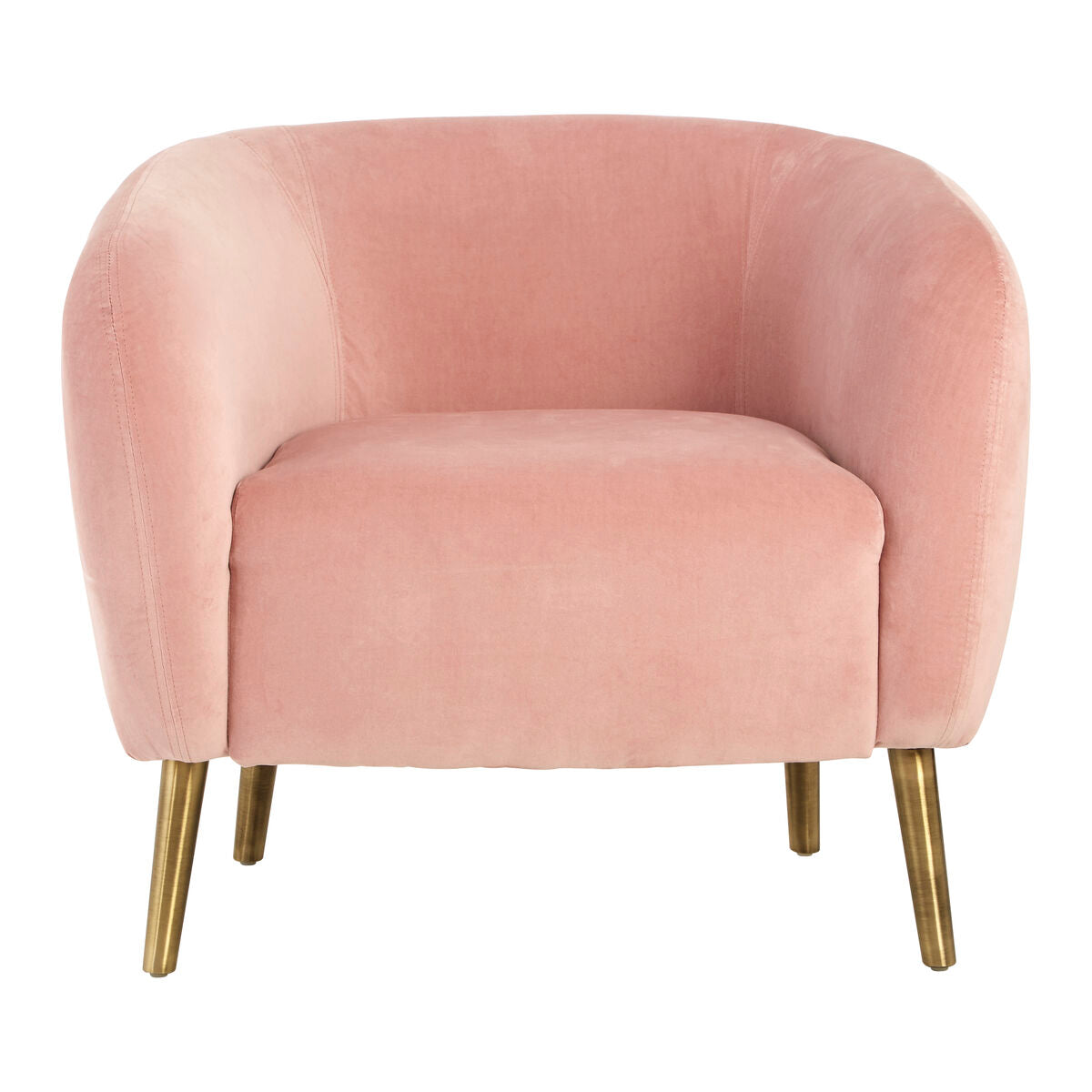 Pink Velvet Round Armchair