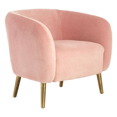 Pink Velvet Round Armchair
