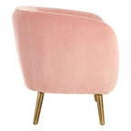 Louxor Pink Velvet Round Armchair