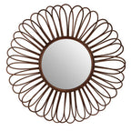 Rattan Black Circular Wall Mirror  Batu