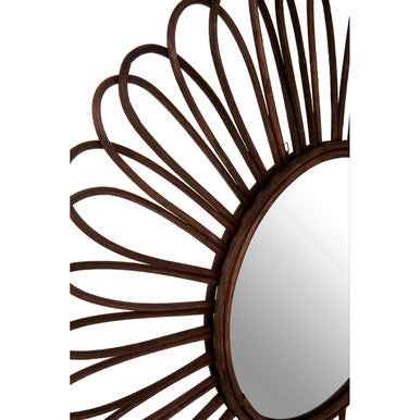 Rattan Black Circular Wall Mirror  Batu